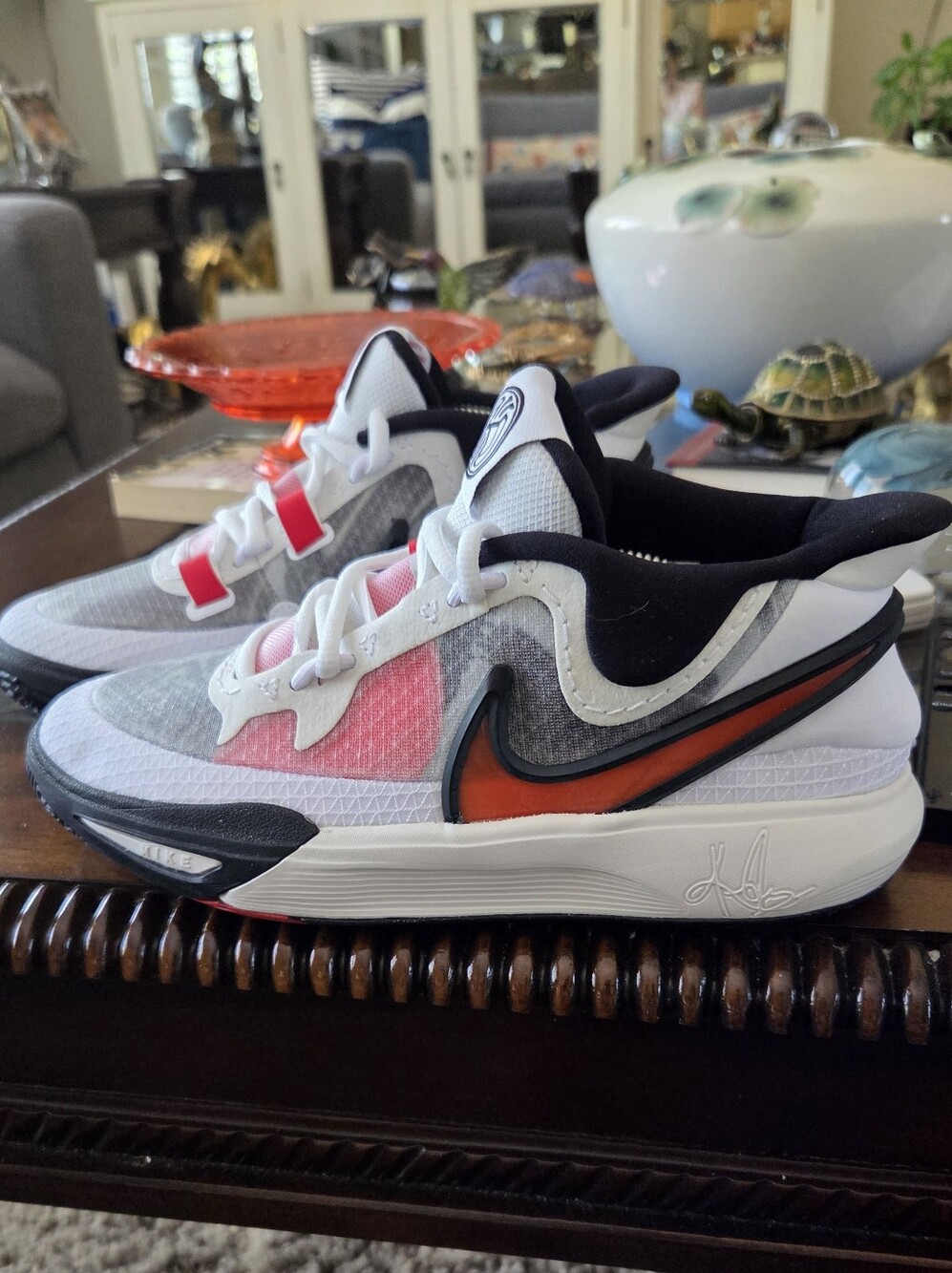 Nike Kyrie 8 GO GS Signature Basketball Shoes - White, Black & Orange